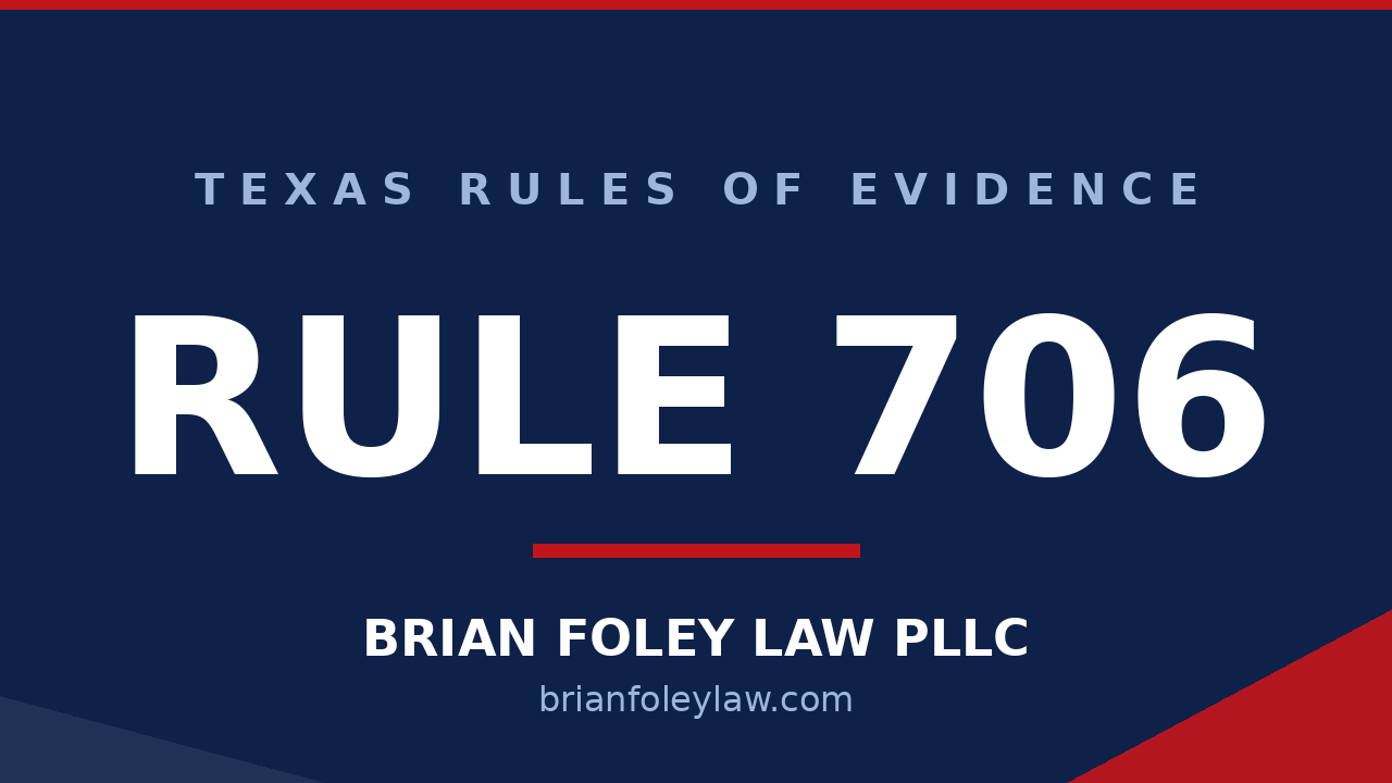 Texas Rule of Evidence 706 court-appointed experts explained by Montgomery County criminal defense attorney Brian Foley